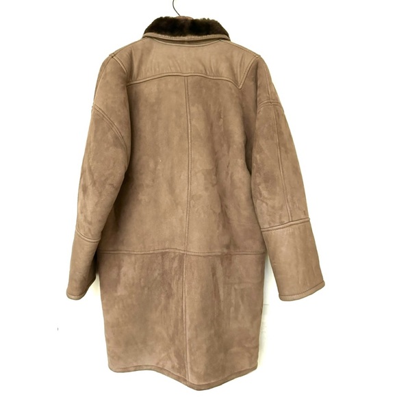 Camel Shearling Nubuck Finish Lambskin Rancher Coat w/Smooth Leather Accents*EVC - Picture 3 of 8